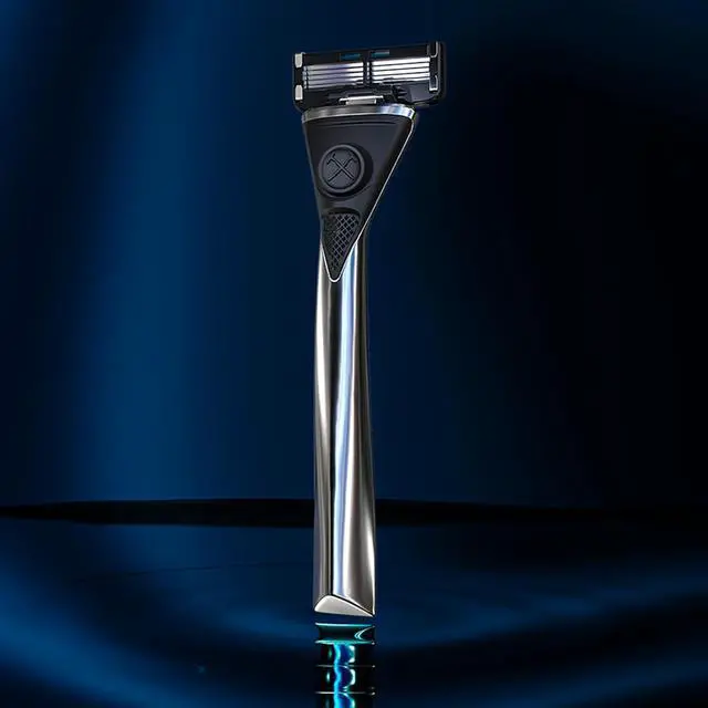 Alt view image 5 of 7 - Dollar Shave Club | Heavy Metal Shave Kit | Heavy-Duty Razor Handle, 6 Blade Razor Blade Refills, and Razor Cover | Precision Razor Shave Kit, Shaving Kit, Grooming Kit, Razor Set