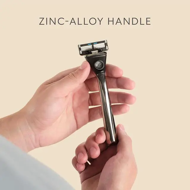 Alt view image 6 of 7 - Dollar Shave Club | Heavy Metal Shave Kit | Heavy-Duty Razor Handle, 6 Blade Razor Blade Refills, and Razor Cover | Precision Razor Shave Kit, Shaving Kit, Grooming Kit, Razor Set