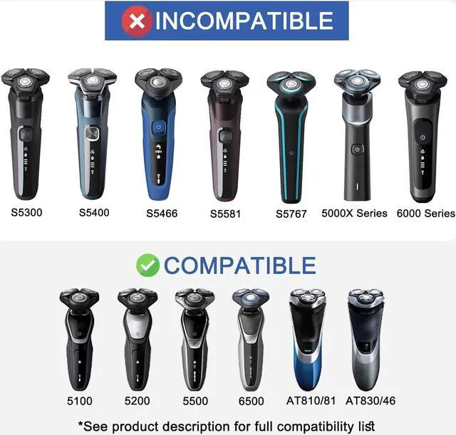 Alt view image 2 of 7 - SH50 Replacement Heads for Shavers Series 5000, Electric Shaver Heads Compatible with Phillips Series 5000 (S5xxx), AquaTouch (S5xxx), PowerTouch (PT8xx, PT7xx), 9-Pack