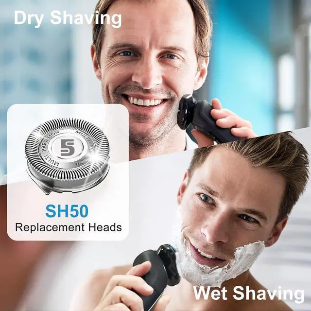 Alt view image 3 of 7 - SH50 Replacement Heads for Shavers Series 5000, Electric Shaver Heads Compatible with Phillips Series 5000 (S5xxx), AquaTouch (S5xxx), PowerTouch (PT8xx, PT7xx), 9-Pack