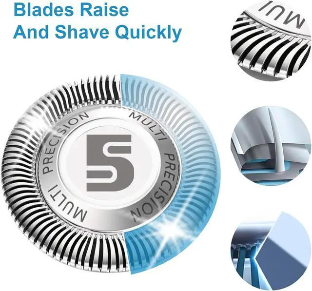 Alt view image 5 of 7 - SH50 Replacement Heads for Shavers Series 5000, Electric Shaver Heads Compatible with Phillips Series 5000 (S5xxx), AquaTouch (S5xxx), PowerTouch (PT8xx, PT7xx), 9-Pack