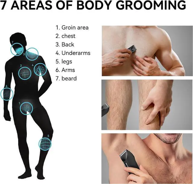 Alt view image 6 of 7 - Groin & Body Hair Trimmer for Men, IPX7 Waterproof Pubic Hair Trimmer for Men - Ball Trimmer/Shaver with LED Light, Ceramic Blade, USB Rechargeable & Travel Pouch