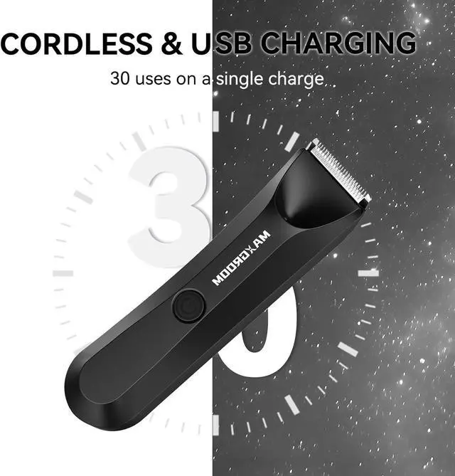 Alt view image 7 of 7 - Groin & Body Hair Trimmer for Men, IPX7 Waterproof Pubic Hair Trimmer for Men - Ball Trimmer/Shaver with LED Light, Ceramic Blade, USB Rechargeable & Travel Pouch