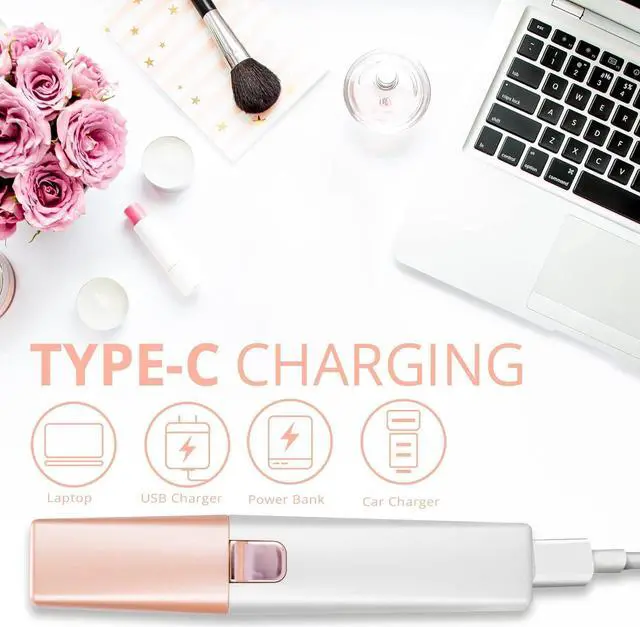 Alt view image 5 of 6 - Facial - Eyebrow Hair Remover for Women: Rechargeable 2 in 1 Eyebrow Trimmer and Face Shavers for Women - Painless Electric Hair Removal Device for Face Eyebrows Peach Fuzz Lips with Light