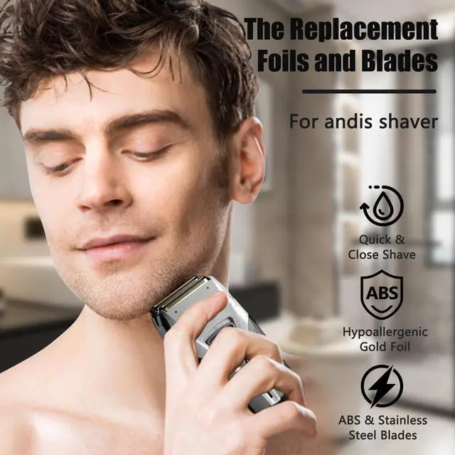 Alt view image 4 of 7 - Foil Shaver Replacement Fit for Andis Model TS-1 TS-2 17150 17200 17235 Pro Foil Shaver, Replaces #17155 17160 17280 Foil and Blades -Profoil Lithium Shaver Head Parts- Hypoallergenic Gold Foil-2 Pack