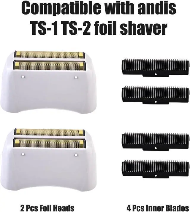 Alt view image 5 of 7 - Foil Shaver Replacement Fit for Andis Model TS-1 TS-2 17150 17200 17235 Pro Foil Shaver, Replaces #17155 17160 17280 Foil and Blades -Profoil Lithium Shaver Head Parts- Hypoallergenic Gold Foil-2 Pack