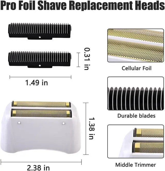 Alt view image 7 of 7 - Foil Shaver Replacement Fit for Andis Model TS-1 TS-2 17150 17200 17235 Pro Foil Shaver, Replaces #17155 17160 17280 Foil and Blades -Profoil Lithium Shaver Head Parts- Hypoallergenic Gold Foil-2 Pack