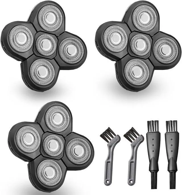 Main image of 3Pcs 5 Head Shaver Replacement Blades, Universal 5 Blades Shaver Replacement Heads for Electric Razor Shaver Head, Bald Men Freedom Grooming Head and Face