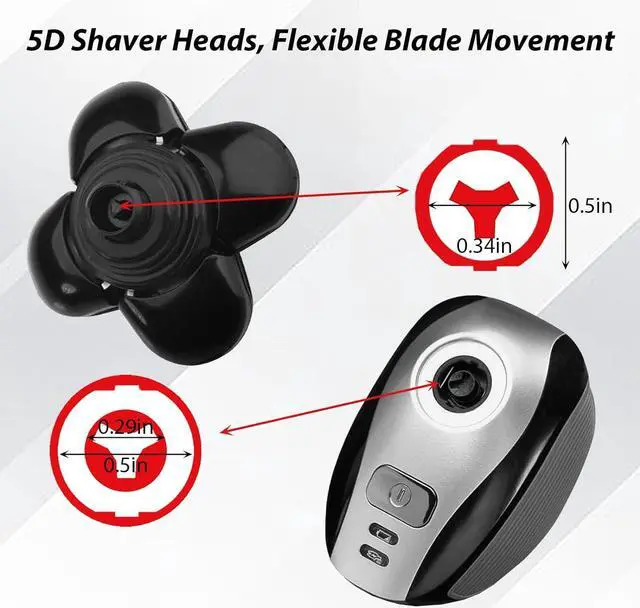Alt view image 5 of 7 - 3Pcs 5 Head Shaver Replacement Blades, Universal 5 Blades Shaver Replacement Heads for Electric Razor Shaver Head, Bald Men Freedom Grooming Head and Face