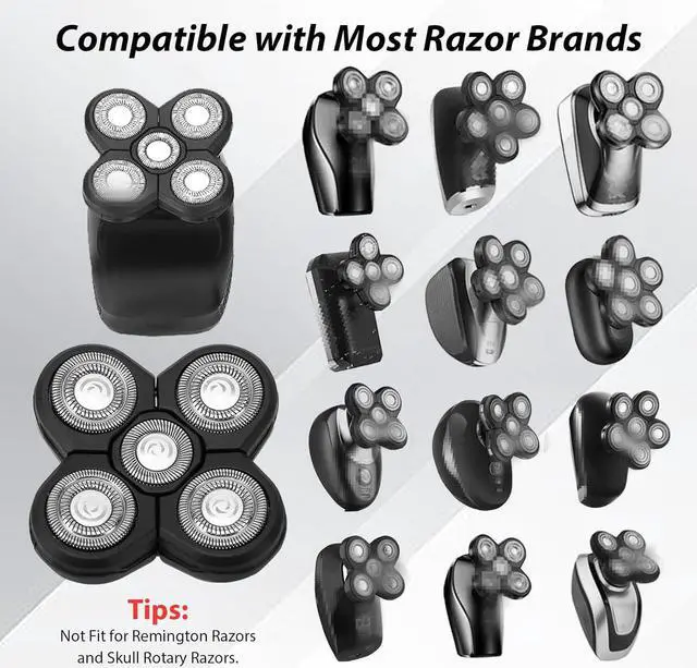 Alt view image 7 of 7 - 3Pcs 5 Head Shaver Replacement Blades, Universal 5 Blades Shaver Replacement Heads for Electric Razor Shaver Head, Bald Men Freedom Grooming Head and Face