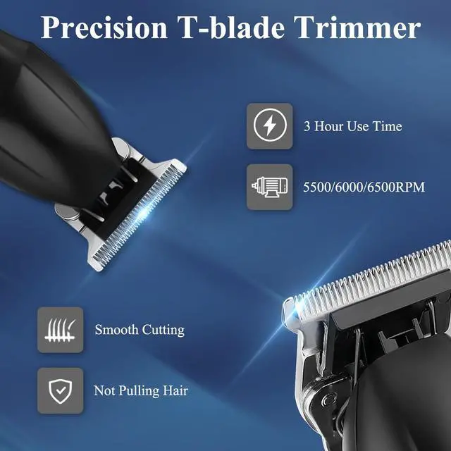 Alt view image 3 of 6 - Professional Hair Clippers & Hair Trimmer & Foil Shaver Kit for Men, Beard Trimmer Clippers and Trimmers Set, Cordless Mens Hair Clippers for Hair Cutting, Grooming, Face, Family, Barber