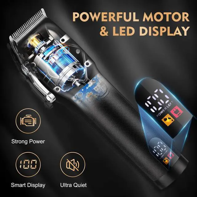 Alt view image 4 of 7 - Suttik Professional Hair Clipper Set for Men, Barber Kit Clipper and Trimmer Set, Electric Foil Shavers for Men with Travel Case