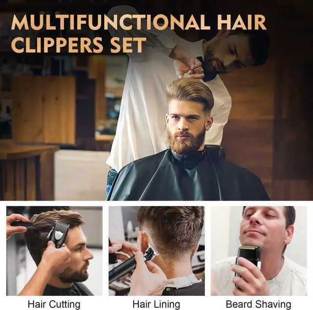 Alt view image 7 of 7 - Suttik Professional Hair Clipper Set for Men, Barber Kit Clipper and Trimmer Set, Electric Foil Shavers for Men with Travel Case