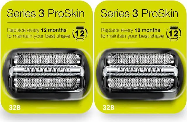 Main image of 2Pack 32B Series 3 Electric Shaver Replacement Head Accessories for Braun S3 Foil & Cutter Razor Heads, Applicable for Braun S3 3040s 3010s 310s 3000s 3050cc 3080s 390cc Etc