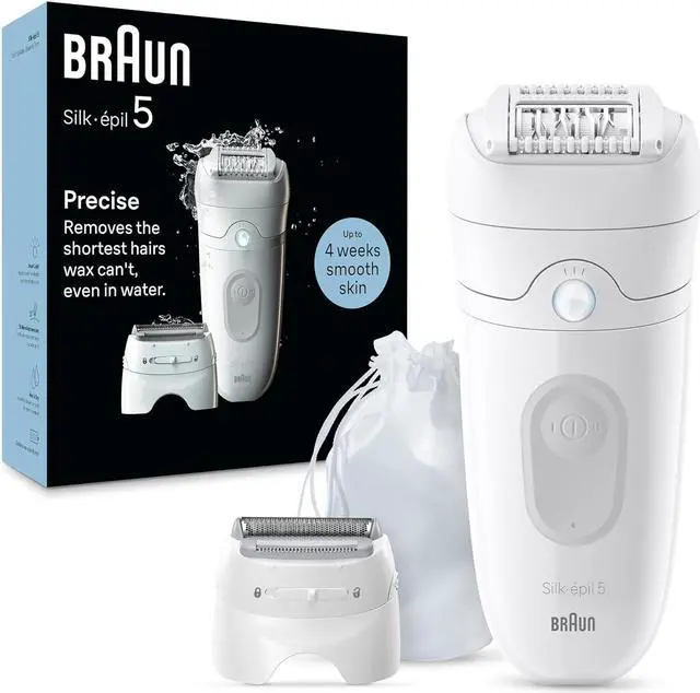 Main image of Braun Silk-epil 5 Epilator, Hair Removal Device, Women Shaver & Trimmer, Wet & Dry, Includes Shaver Head & Trimmer Comb, SE5-041, Grey