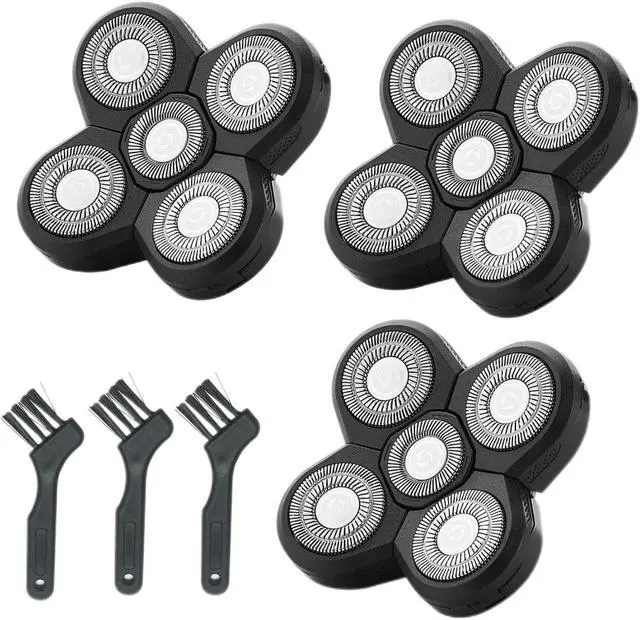Main image of 3 pcs Shaver Replacement Blades Compatible with Shaver Head,5 Blades Shaver Replacement Heads Replacement Blades for Bald Men