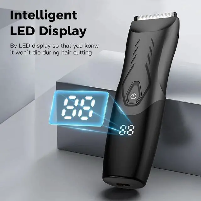 Alt view image 3 of 7 - Father's Day Hair Removal Shavers,Waterproof Public Hair Groomers,Manscape Cordless Ball Trimmer, Male Painless Wet Dry Hygiene Razor with Standing Charging Dock SMT110 Black