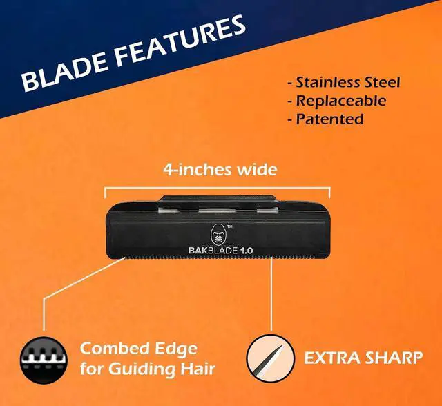 Alt view image 4 of 6 - BakBlade 1.0 Back Shavers for Men: Back Hair Removal and Body Shaver (DIY), Back Shaver - Body Hair Trimmer, Extra-Long Handle, Shave Wet or Dry