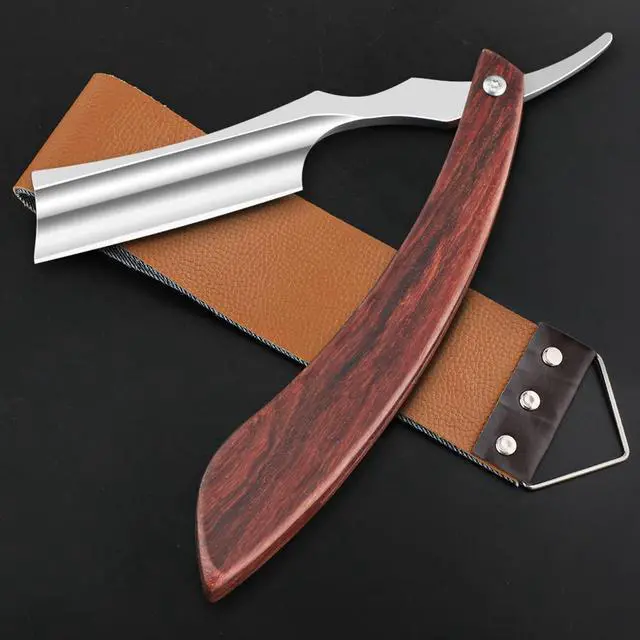 Main image of Straight Razor with Strope - Professional Straight Edge Barber Razor Premium Stainless Steel Shaver Razor with Shaving Strop for Men Home & Salon Grooming Using (NO.153)
