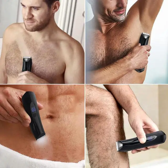 Alt view image 3 of 6 - PRITECH Body Hair Trimmer for Men Pubic Hair Trimmer - Wet/Dry Ball Trimmer with Ceramic Blade, Rechargeable Body Groomer for Men with Standing Recharge Dock, Cordless Groin Hair Trimmer for Men