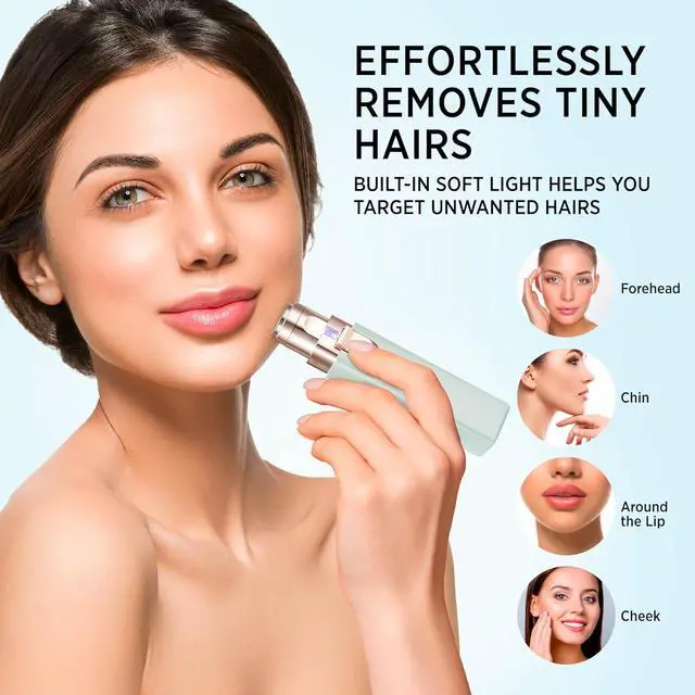 Alt view image 2 of 6 - VOGCREST Hair Trimmer, 2 in 1 Facial Hair Remover & Eyebrow Trimmer for Women - Rechargeable, Portable, LED Light
