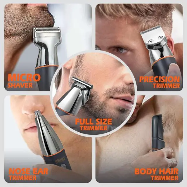 Alt view image 3 of 7 - DSP® Beard Trimmer Rechargeable Body Grooming Sets Facial Hair Shaver for Nose Ear Public Hair Cutting Machine IPX7 Waterproof