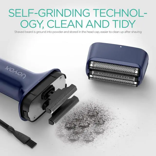 Alt view image 5 of 7 - VOYOR Foil Shaver Electric Razor for Men 3 in 1 Shavers for Men with Double Foil Wet & Dry Face Shaver Lightweight Handheld Smooth Shave IPX6 Washable USB-C Rechargeable Travel Razor TX310(Blue)