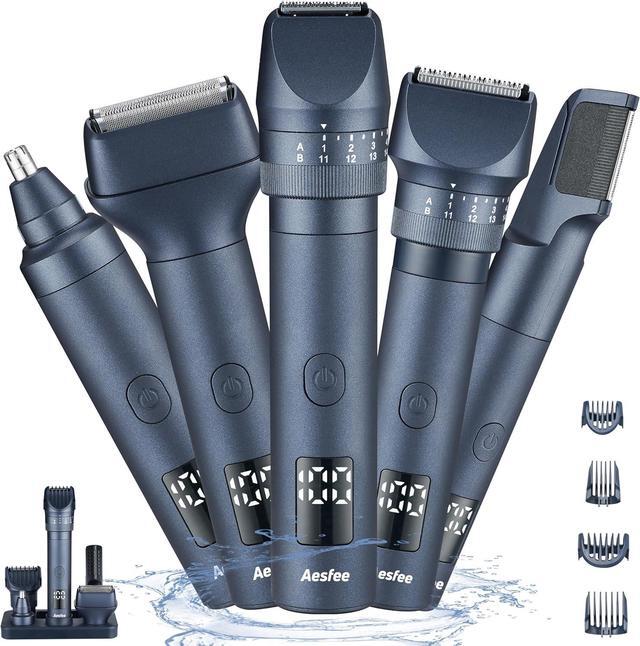 Main image of Beard Trimmer for Men Professional Electric Foil Shaver & Hair Clippers, 5-in-1 Mens Grooming Kit Body Shaver Groomer Waterproof Wet/Dry Nose Ear Mustache Hair Trimmer with Type-C Rechargeable Dock