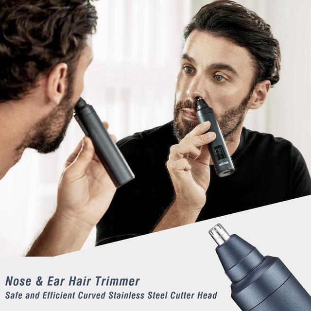 Alt view image 6 of 7 - Beard Trimmer for Men Professional Electric Foil Shaver & Hair Clippers, 5-in-1 Mens Grooming Kit Body Shaver Groomer Waterproof Wet/Dry Nose Ear Mustache Hair Trimmer with Type-C Rechargeable Dock