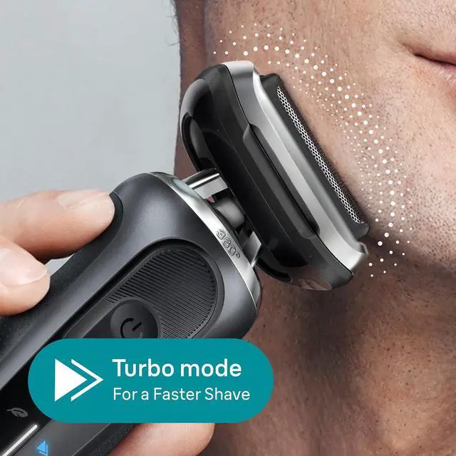 Alt view image 7 of 7 - Braun Electric Shaver for Men, Series 7 7177cc, Wet & Dry Shave, Turbo & Gentle Shaving Modes, Waterproof Foil Shaver, Space Grey