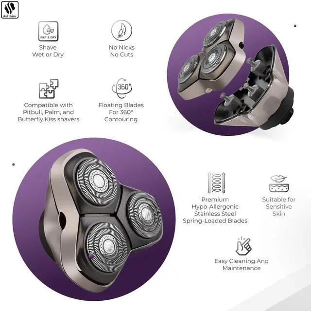 Alt view image 2 of 5 - Skull Shaver Baron PRO 3 Head Replacement Blade | Electric shaver replacement heads