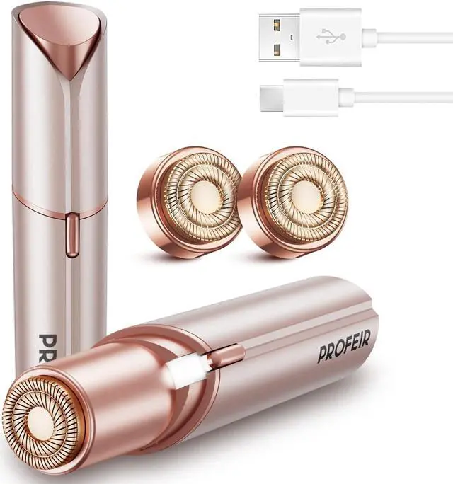 Main image of Facial Hair Removal for Women, Hair Removal Device, Facial Hair Remover for Women Face, Finishing Touch for Upper Lips, Chin & Cheeks, USB Rechargeable Included Two Replacement Heads