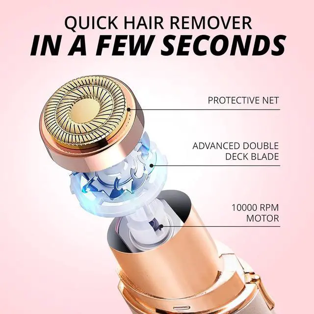 Alt view image 3 of 6 - Facial Hair Removal for Women, Hair Removal Device, Facial Hair Remover for Women Face, Finishing Touch for Upper Lips, Chin & Cheeks, USB Rechargeable Included Two Replacement Heads