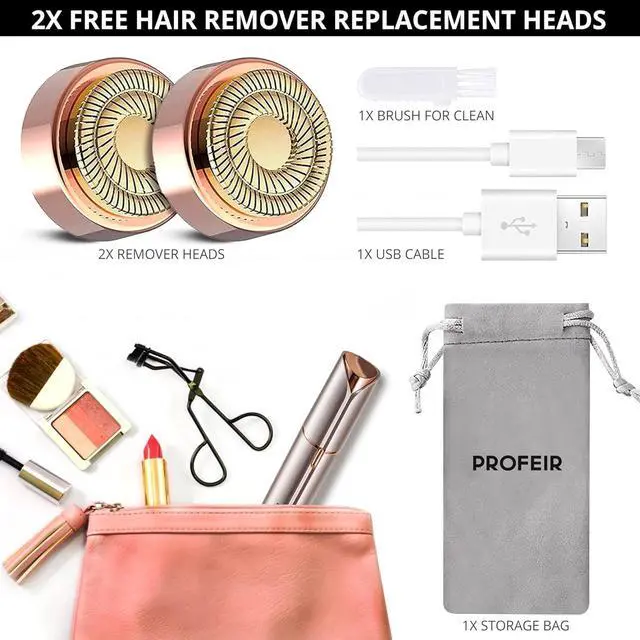 Alt view image 5 of 6 - Facial Hair Removal for Women, Hair Removal Device, Facial Hair Remover for Women Face, Finishing Touch for Upper Lips, Chin & Cheeks, USB Rechargeable Included Two Replacement Heads