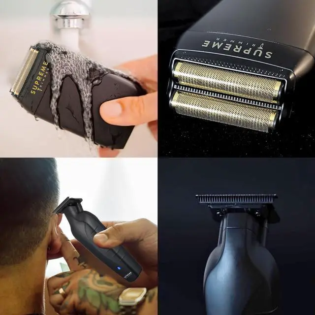 Alt view image 5 of 7 - Supreme Trimmer Vader Trimmer & Crunch Foil Shaver Barber Haircutting Kit | Professional DLC T-Blade Beard Trimmer ST3778 & STF602 Waterproof IPX6 Shaver Set | (Black)