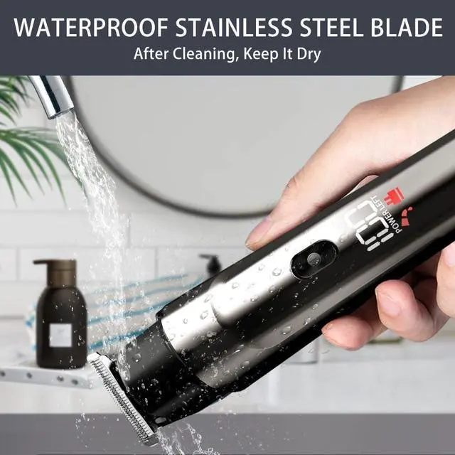 Alt view image 5 of 7 - Beard Trimmer for Men - 5 in 1 Kit Electric Razor, Nose Hair Trimmer with LED Display, Cordless Mustache Body Face Grooming Kit, Waterproof Rechargeable Beard Shaver