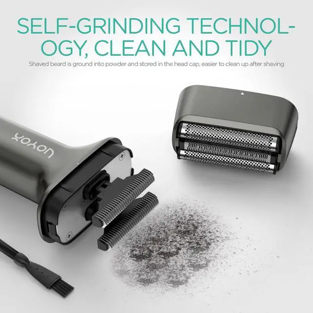 Alt view image 5 of 7 - VOYOR Foil Shaver Electric Razor for Men 3 in 1 Shavers for Men with Double Foil Wet & Dry Face Shaver Lightweight Handheld Smooth Shave IPX6 Washable USB-C Rechargeable Travel Razor TX310(Grey)