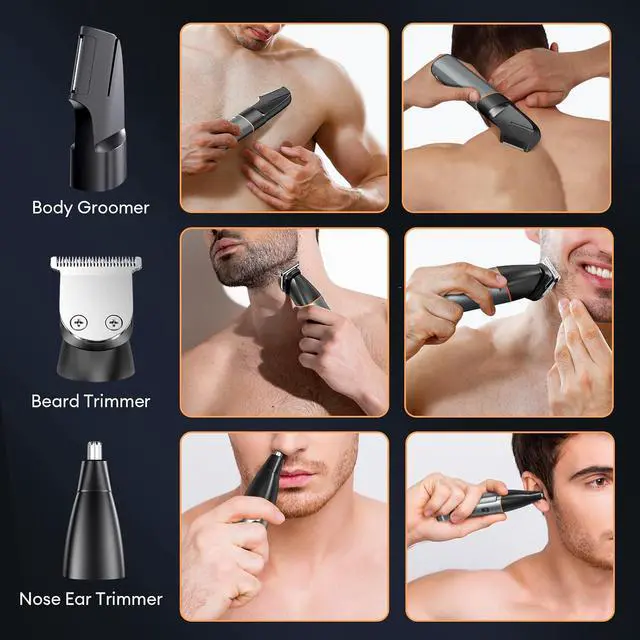 Alt view image 2 of 7 - Manscape Body Hair Trimmer for Men, 3-in-1 Body Groomer for Men, Men's Groin & Pubic Hair Trimmer, Wet/Dry Cordless Waterproof Male Hygiene Razor, Men's Gift (Gray)