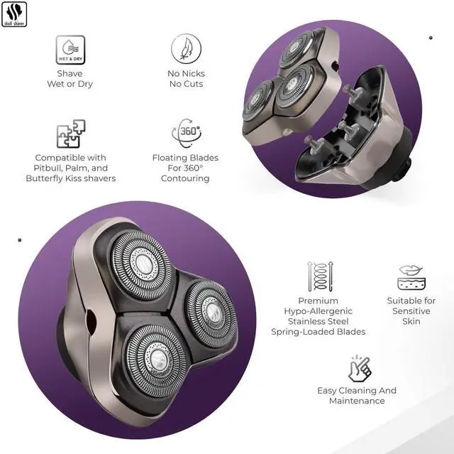 Alt view image 2 of 5 - Skull Shaver Forte PRO 3 Head Replacement Blade | Electric Shaver Replacement Heads