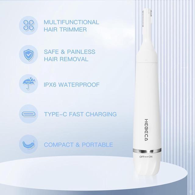 Alt view image 2 of 7 - Nose Hair Trimmer for Women and Men, 3-in-1 Electric Facial Hair Removal Rechargeable Portble Waterproof Face Shaver Razor for Nose Ear Eyebrow Peach-Fuzz Lips Chin FT3001