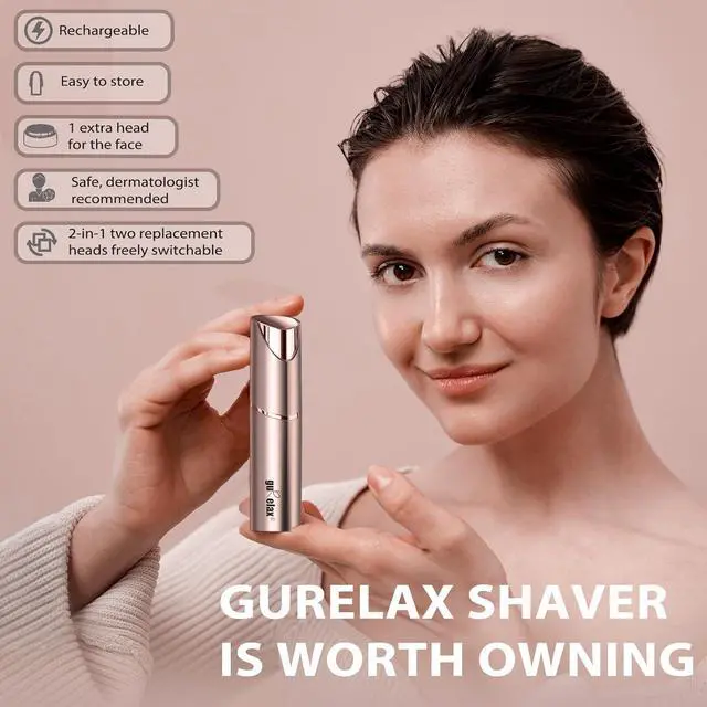 Alt view image 4 of 7 - Facial Hair Removal for Women(Gen 3 Pro), guRelax Facial Hair Remover, Luxury Hair Removal Device for Face, Eyebrow, Peach Fuzz, with 2 Flawless Replacement Heads