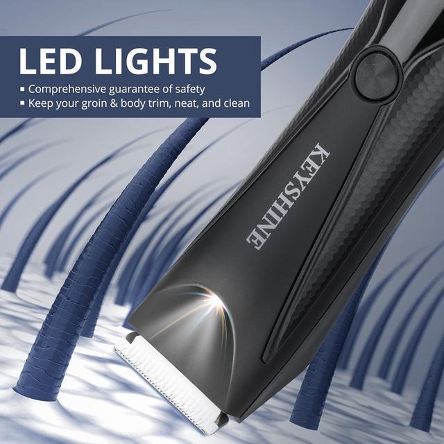 Alt view image 4 of 7 - 2 in 1 Groin Hair Trimmer Body Groomer for Men - Ball Shaver with 2 Different Replaceable Ceramic Blades Specifically Designed to Balance Safety and Sharpness - Keep Groin Body Trim Neat Clean