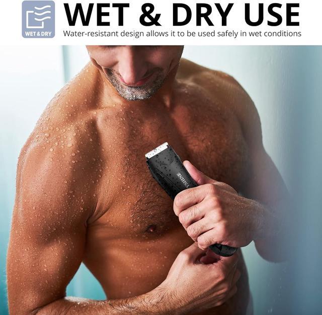 Alt view image 5 of 7 - 2 in 1 Groin Hair Trimmer Body Groomer for Men - Ball Shaver with 2 Different Replaceable Ceramic Blades Specifically Designed to Balance Safety and Sharpness - Keep Groin Body Trim Neat Clean