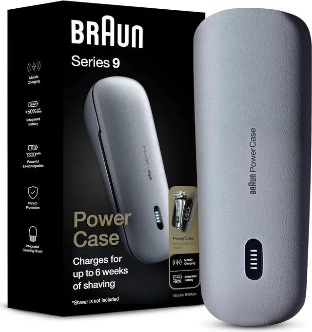 Main image of Braun Powercase for Electric Razors for Men, Compatible with Braun Series 9 Pro, Series 9 and Series 8 Electric Shavers, Portable Shaver Case, Charges for Up to 6 weeks