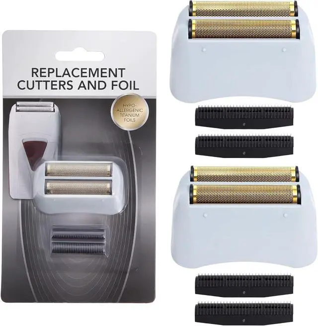 Main image of 2 Pack Pro Replacement Foil and Cutters Compatible with Andis 17150(TS-1)/17155/17200 for ProFoil & Lithium Shaver, Golden