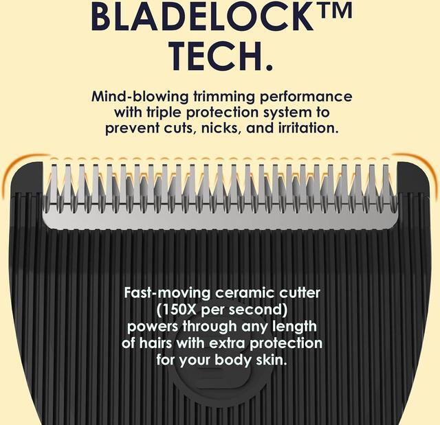 Alt view image 4 of 7 - Body Hair Trimmer with vacuum for Men and Women - No Nick, No Cut, No Razor Burn Body Shaver - Waterproof & Rechargeable Full Body Groomer,Electric Manscaper kit, for Hair-free Manscaping