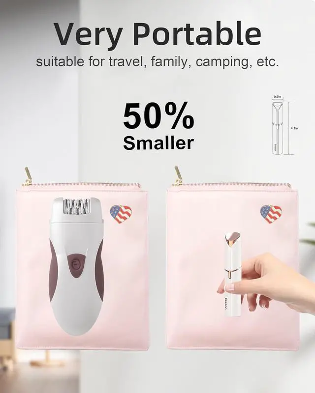 Alt view image 4 of 7 - Facial Hair Removal for Women, Painless Womens Facial Hair Remover with 2 Replacement Heads, Lipstick-Sized, USB Rechargeable, for Upper Lip/Cheeks/Chin/Peach Fuzz/Mustache (White)