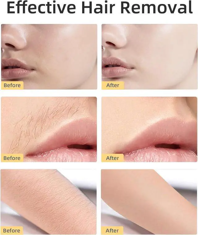 Alt view image 7 of 7 - Facial Hair Removal for Women, Painless Womens Facial Hair Remover with 2 Replacement Heads, Lipstick-Sized, USB Rechargeable, for Upper Lip/Cheeks/Chin/Peach Fuzz/Mustache (White)