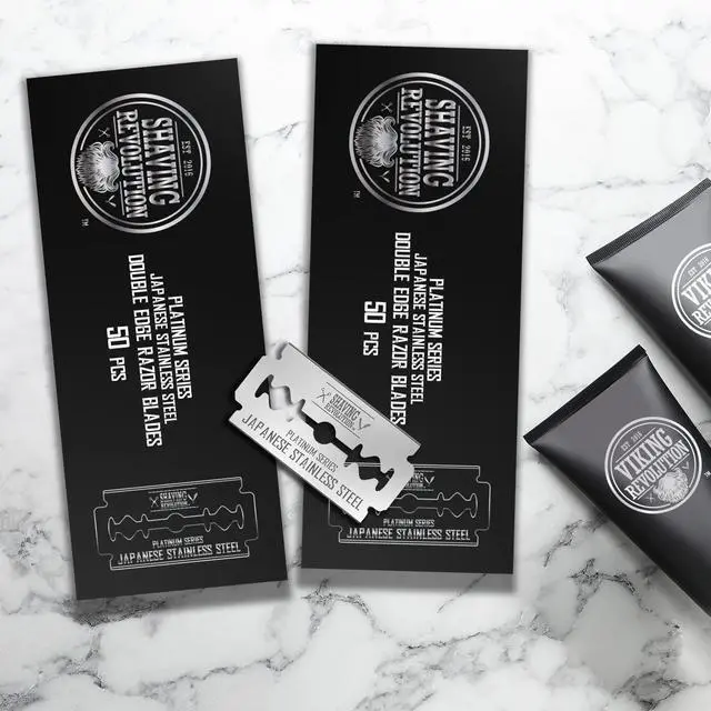 Alt view image 5 of 5 - 100 Count Double Edge Razor Blades - Men's Safety Razor Blades for Shaving - Platinum Japanese Stainless Steel Double Razor Shaving Blades for Men for a Smooth, Precise and Clean Shave