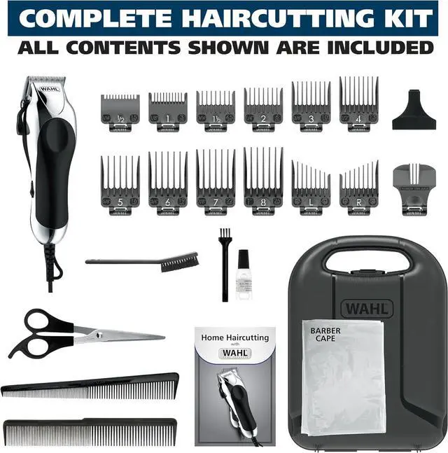Alt view image 7 of 7 - Wahl USA Chrome Pro Corded Clipper Complete Haircutting Kit for Men  Powerful Total Hair Clipping, Beard Trimming, & Grooming - Model 3024635